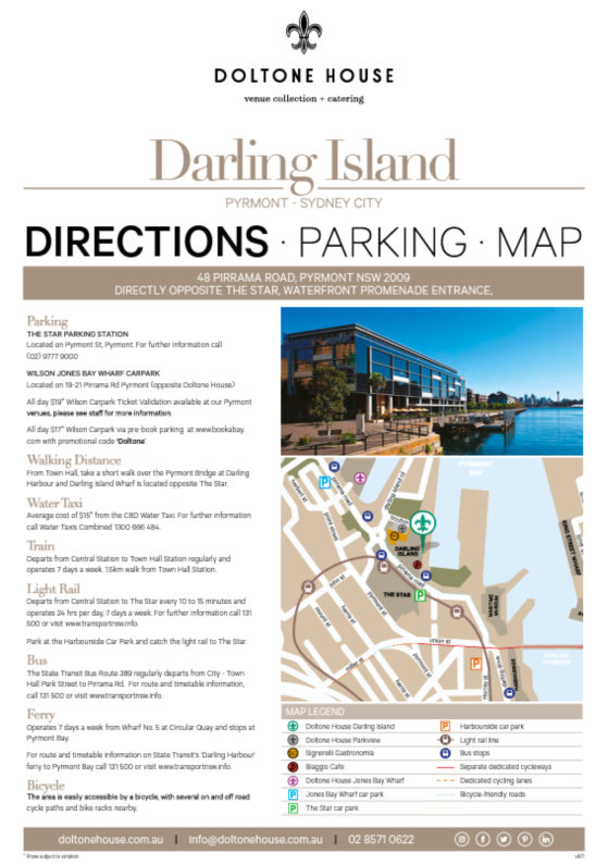 Doltone Darling Island Directions